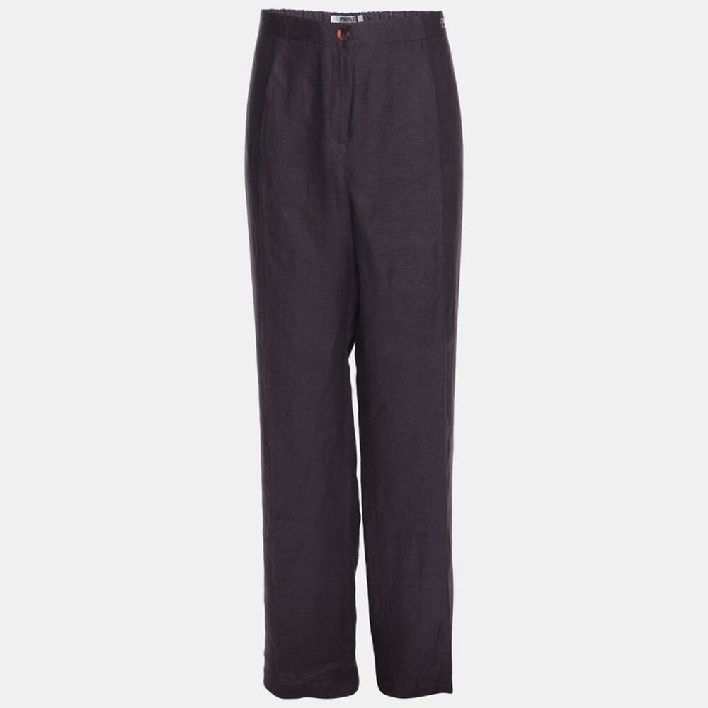 Perte By Krizia Purple Linen Trousers Xxl